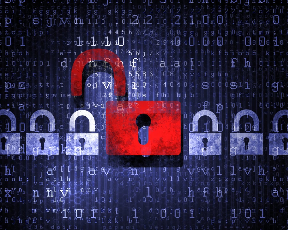 Security concept Lock on digital screen, illustration-3
